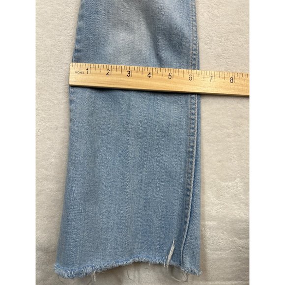 Zara Jeans Womens 2 Blue Denim Straight Leg Raw Hem Light Wash - Picture 8 of 8